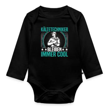 Ajusteur de systèmes de réfrigération Artisan frigoriste pour - Body Bébé bio manches longues - noir - Devant