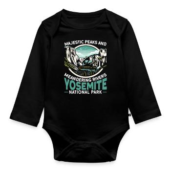 Yosemite National Park Outdoor Tours USA America - Organic Longsleeve Baby Bodysuit - black - Front