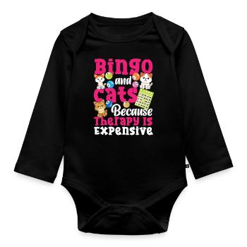 Bingo Player Cat Bingo And Cats - Baby Bio-Langarm-Body - Schwarz - Vorne
