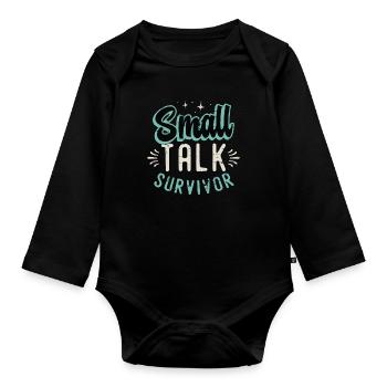 Introvert Small Talk Survivor Introvert Lifestyle - Baby Bio-Langarm-Body - Schwarz - Vorne