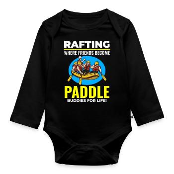Rafting Team Raft Wildwasser Rafter Paddel Lustig - Baby Bio-Langarm-Body - Schwarz - Vorne