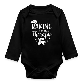 Baker Bakery Bakery Baking Gift - Organic Longsleeve Baby Bodysuit - black - Front