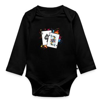 Blackjack - Organic Longsleeve Baby Bodysuit - black - Front