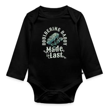 Bloc Bloc Squelette Fête des pères Papa - Body Bébé bio manches longues - noir - Devant