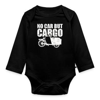 Pas une voiture, mais un vélo cargo - Body Bébé bio manches longues - noir - Devant