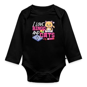 Bingo Player Cat I Love Bingo And - Organic Longsleeve Baby Bodysuit - black - Front