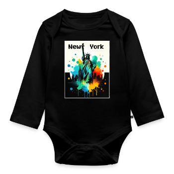 Vivid Liberty Art - Organic Longsleeve Baby Bodysuit - black - Front