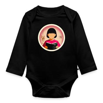 L’aventure du jeune lecteur - Body Bébé bio manches longues - noir - Devant
