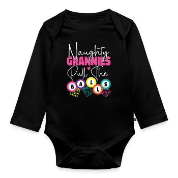 Bingo Player Grandma Naughty - Baby Bio-Langarm-Body - Schwarz - Vorne