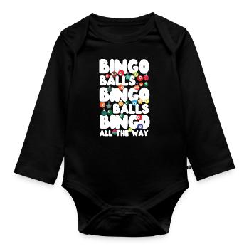 Boules de bingo de Noël Bingo Player - Body Bébé bio manches longues - noir - Devant