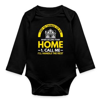 Real Estate Agent Real Estate Agent Gift - Organic Longsleeve Baby Bodysuit - black - Front