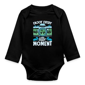 Photographer Enjoy Every Little Moment Photography - Baby Bio-Langarm-Body - Schwarz - Vorne