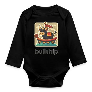Bullship de style dessin animé - Body Bébé bio manches longues - noir - Devant