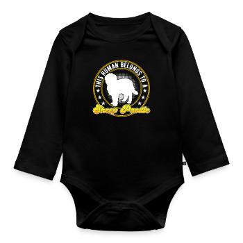 Ich gehöre meinem Schafpudel Altdeutscher Hütehund - Baby Bio-Langarm-Body - Schwarz - Vorne