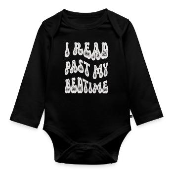 Library Book Lover Reading Bookworm - Organic Longsleeve Baby Bodysuit - black - Front