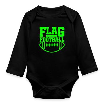 Flag Football - Organic Longsleeve Baby Bodysuit - black - Front