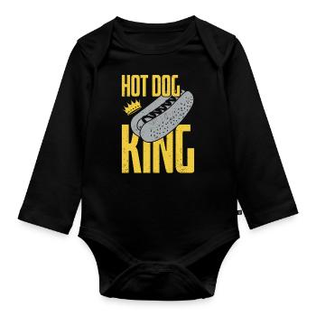 Hot Dog Adult King Hot Dog King - Baby Bio-Langarm-Body - Schwarz - Vorne