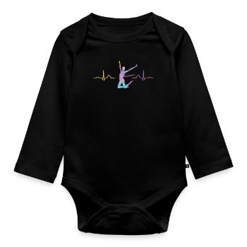 Rhythmic gymnastics - Organic Longsleeve Baby Bodysuit - black - Front