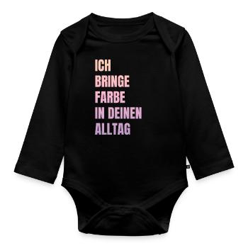I Bring Paint Painter Dad Varnisher - Organic Longsleeve Baby Bodysuit - black - Front