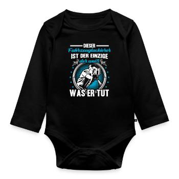 Vehicle painter knows what he is doing Painter - Organic Longsleeve Baby Bodysuit - black - Front