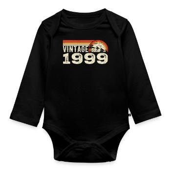 Jahrgang 1999 Retro 1999 Geburtstagsgeschenk 1999 - Baby Bio-Langarm-Body - Schwarz - Vorne