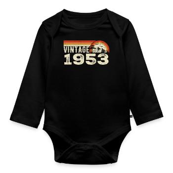 Vintage 1953 Retro 1953 Birthday Gift - Organic Longsleeve Baby Bodysuit - black - Front