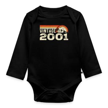 Vintage 2001 Cadeau Anniversaire 2001 Rétro 2001 - Body Bébé bio manches longues - noir - Devant