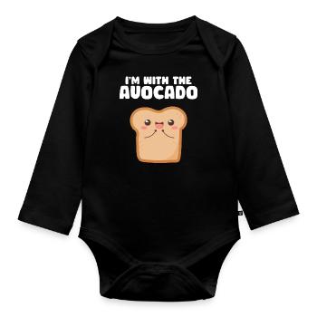 Avocado - Baby Bio-Langarm-Body - Schwarz - Vorne