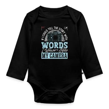 Photographer If I Could Tell The Story Photography - Baby Bio-Langarm-Body - Schwarz - Vorne