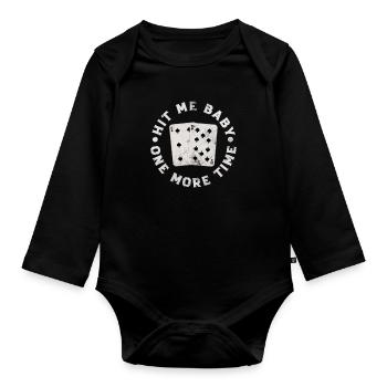 Black Jack Blackjack Kartenspiel Casino Geschenk - Baby Bio-Langarm-Body - Schwarz - Vorne
