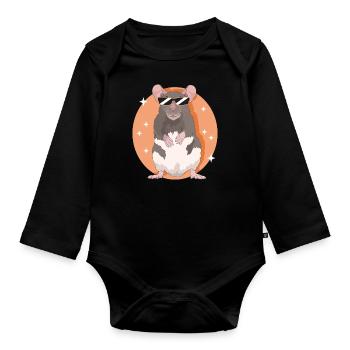 Rats Rat Owner Rat Lover Gift - Organic Longsleeve Baby Bodysuit - black - Front