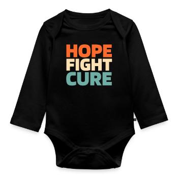 Alzheimer Hope Fight Cure Alzheimers - Body Bébé bio manches longues - noir - Devant