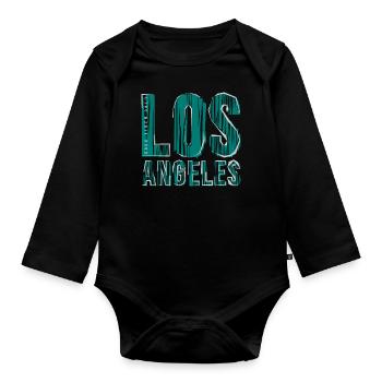 Los Angeles - Body Bébé bio manches longues - noir - Devant