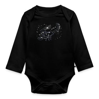 Sternenbeobachtung Astronomie - Baby Bio-Langarm-Body - Schwarz - Vorne