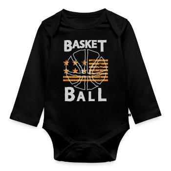 Basket-ball Basketteurs Joueurs - Body Bébé bio manches longues - noir - Devant