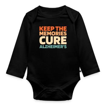 Alzheimer Soutien à la maladie d’Alzheimer - Body Bébé bio manches longues - noir - Devant