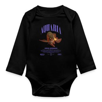 Asian Arowana Monster Fish Keeper Streetwear - Organic Longsleeve Baby Bodysuit - black - Front
