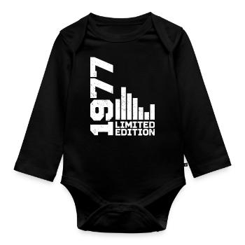Vintage 1977 Birthday Gift 1977 Year 1977 - Organic Longsleeve Baby Bodysuit - black - Front