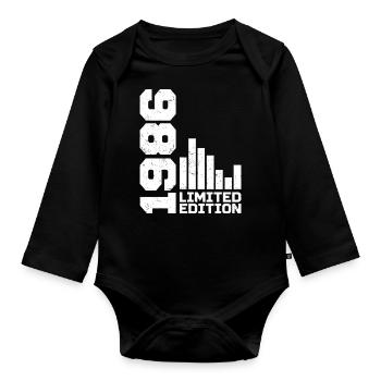 Vintage 1986 Birthday Gift 1986 Year 1986 - Organic Longsleeve Baby Bodysuit - black - Front