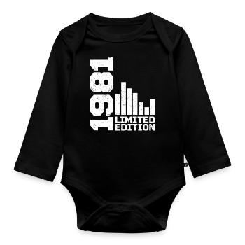 Vintage 1981 Birthday Gift 1981 Year 1981 - Organic Longsleeve Baby Bodysuit - black - Front