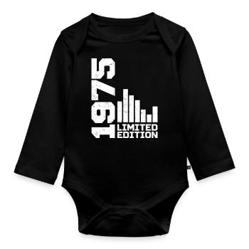 Vintage 1975 Birthday Gift 1975 Year 1975 - Organic Longsleeve Baby Bodysuit - black - Front