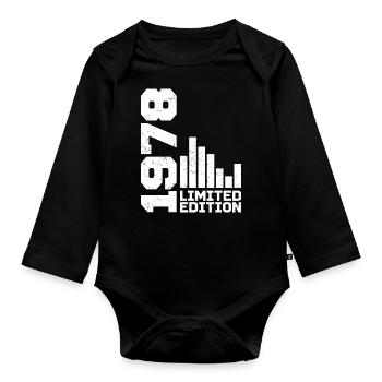 Millésime 1978 Cadeau d’anniversaire 1978 Année 1978 - Body Bébé bio manches longues - noir - Devant