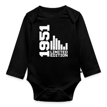 Vintage 1951 Birthday Gift 1951 Year 1951 - Organic Longsleeve Baby Bodysuit - black - Front
