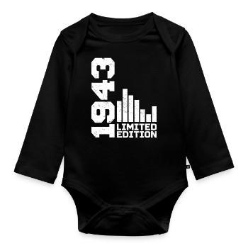Vintage 1943 Birthday Gift 1943 1943 - Organic Longsleeve Baby Bodysuit - black - Front