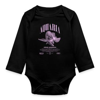 Asian Arowana Monster Fish Keeper Streetwear - Organic Longsleeve Baby Bodysuit - black - Front