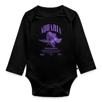 Asian Arowana Monster Fish Keeper Streetwear - Organic Longsleeve Baby Bodysuit - black - Front