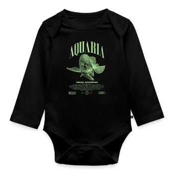 Asian Arowana Monster Fish Keeper Streetwear - Organic Longsleeve Baby Bodysuit - black - Front