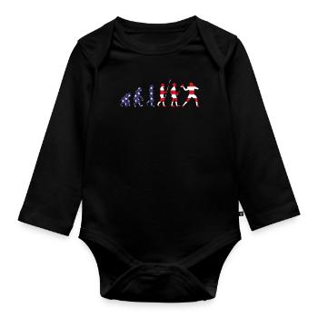 American Football Tshirt Men's Kids Football - Organic Longsleeve Baby Bodysuit - black - Front