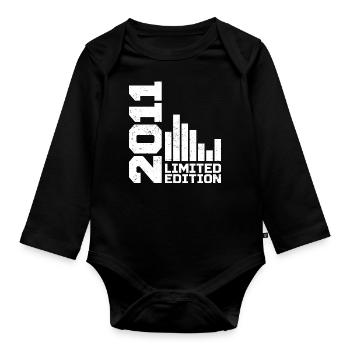 Vintage 2011 Geburtstagsgeschenk 2011 Baujahr 2011 - Baby Bio-Langarm-Body - Schwarz - Vorne