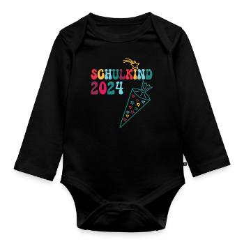 Début de l’inscription scolaire enfant scolaire 2024 - Body Bébé bio manches longues - noir - Devant